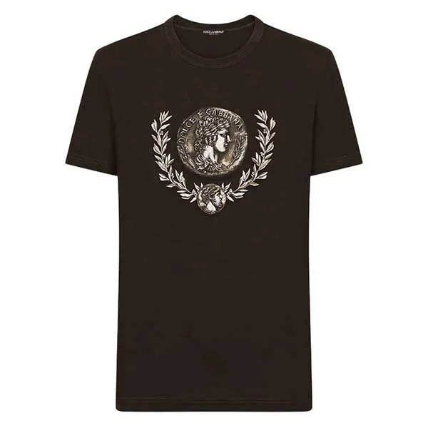 Áo Phông Nam Dolce & Gabbana D&G Print Cotton G8PE3T Tshirt Màu Đen Size 46 - Thời trang - Vua Hàng Hiệu