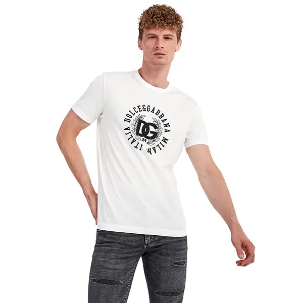 Áo Phông Nam Dolce & Gabbana D&G T-shirt & Top G8KBAZ G7D9U Màu Trắng Size 46 - Thời trang - Vua Hàng Hiệu