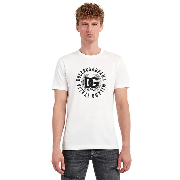 Áo Phông Nam Dolce & Gabbana D&G T-shirt & Top G8KBAZ G7D9U Màu Trắng Size 46 - Thời trang - Vua Hàng Hiệu