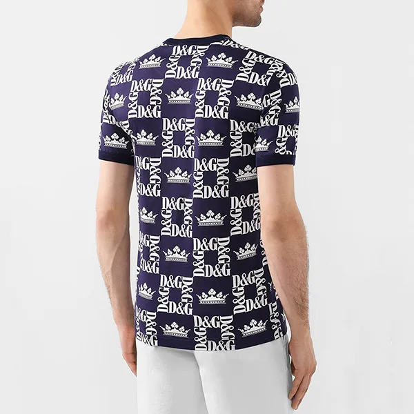 Áo Phông Nam Dolce & Gabbana D&G Tshirt G8HI7T FS77C Màu Xanh Họa Tiết Size 46 - Thời trang - Vua Hàng Hiệu