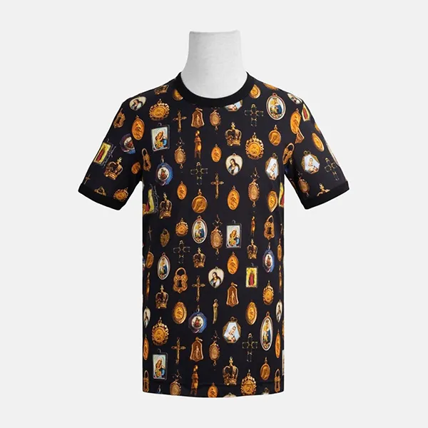 Áo Phông Nam Dolce & Gabbana D&G Tshirt G8HI7T G7C5F Màu Đen Họa Tiết Size 44 - Thời trang - Vua Hàng Hiệu