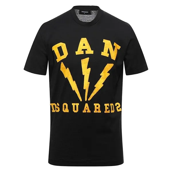 Áo Phông Nam Dsquared2 Dan Lightening Black S74GD0715 TShirt Màu Đen Size S