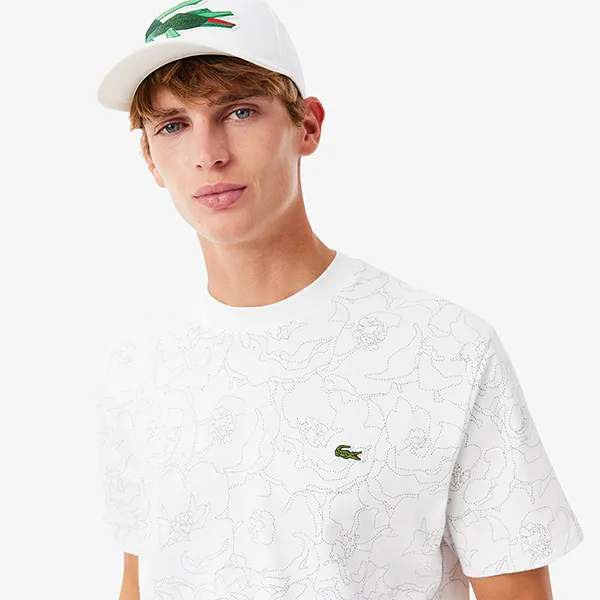 Áo Phông Nam Lacoste Flower Print Cotton Jersey TH3596 001 TShirt Màu Trắng Size 3 - Thời trang - Vua Hàng Hiệu
