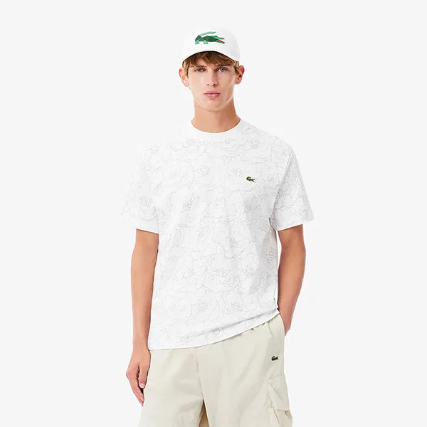 Áo Phông Nam Lacoste Flower Print Cotton Jersey TH3596 001 TShirt Màu Trắng Size 3 - Thời trang - Vua Hàng Hiệu