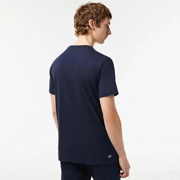 Áo Phông Nam Lacoste Men’s Sport Regular Fit Organic Cotton Tshirt TH5156-166 Màu Xanh Navy Size 3