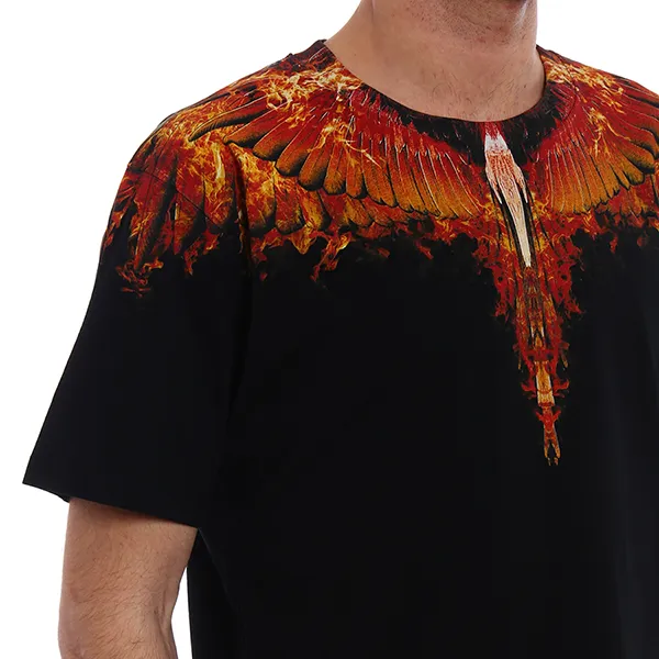Áo Phông Nam Marcelo Burlon T-Shirt CMAA018S180010061088 Màu Đen/Cam Size XXS