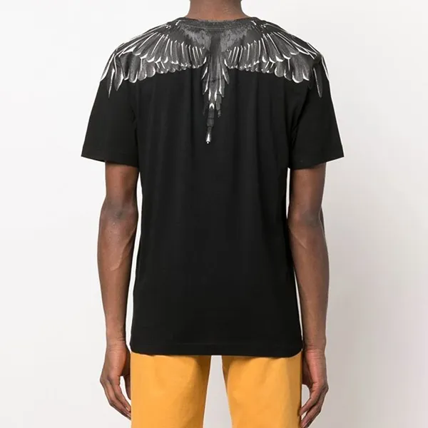 Áo Phông Nam Marcelo Burlon Wings Print T-Shirt CMAA018C99JER0011010 Màu Đen/Xám Size XS