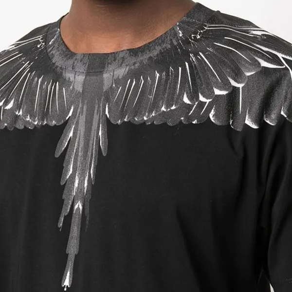 Áo Phông Nam Marcelo Burlon Wings Print T-Shirt CMAA018C99JER0011010 Màu Đen/Xám Size XS