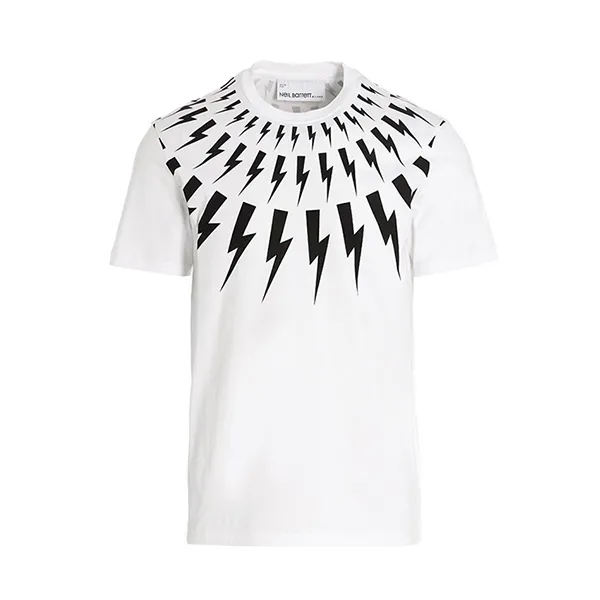 Áo Phông Nam Neil Barrett White Thunderbolt Printed PBJT007S-T510S Màu Trắng Size S