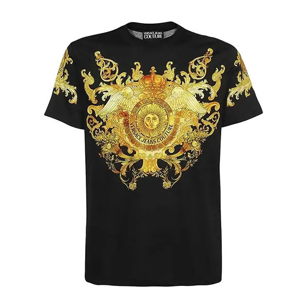 Áo Phông Nam Versace Jeans Couture Logo Tshirt B3GWA7S1 S0274 899 Màu Đen Họa Tiết Vàng Size M - Thời trang - Vua Hàng Hiệu