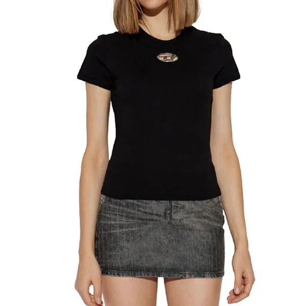 Áo Phông Nữ Diesel Short Sleeve Logo T-shirt A16839 0CLBR - 9XX Màu Đen Size L - Thời trang - Vua Hàng Hiệu