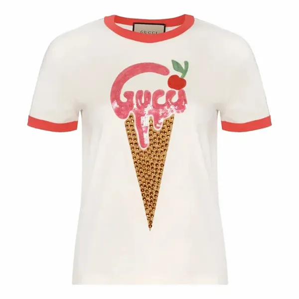 Áo Phông Nữ Gucci Ice Cream 723566 XJE7M Màu Kem Size XS - Thời trang - Vua Hàng Hiệu