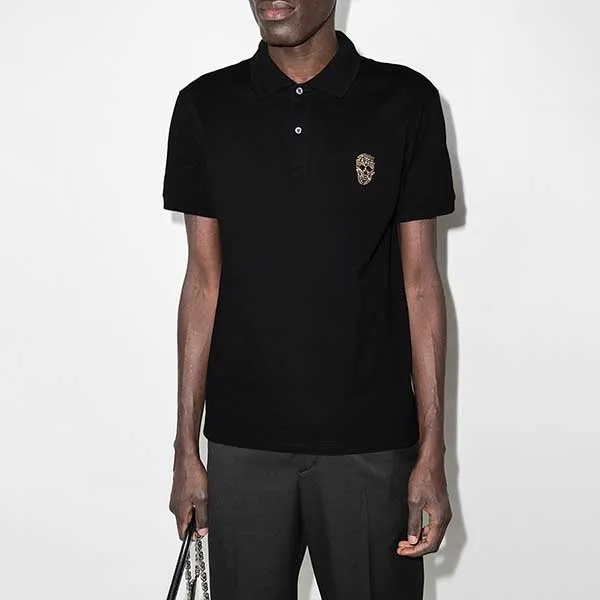 Áo Polo Nam Alexander McQueen Crystal Skull Polo Black 683165QSX33 Màu Đen Size L - Thời trang - Vua Hàng Hiệu