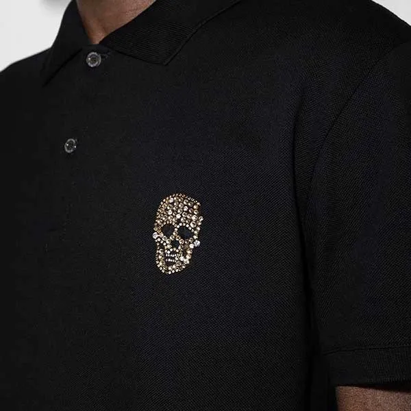Áo Polo Nam Alexander McQueen Crystal Skull Polo Black 683165QSX33 Màu Đen Size L - Thời trang - Vua Hàng Hiệu