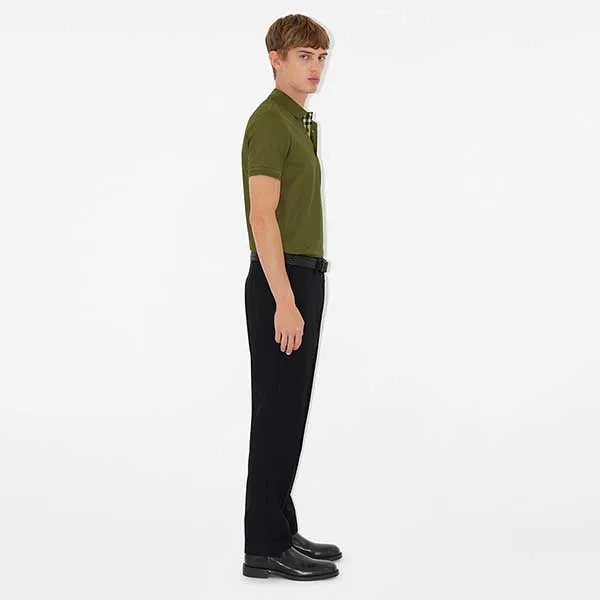 Áo Polo Nam Burberry Cotton Polo Shirt SS25 80991641 Màu Xanh Olive Size XS - Thời trang - Vua Hàng Hiệu