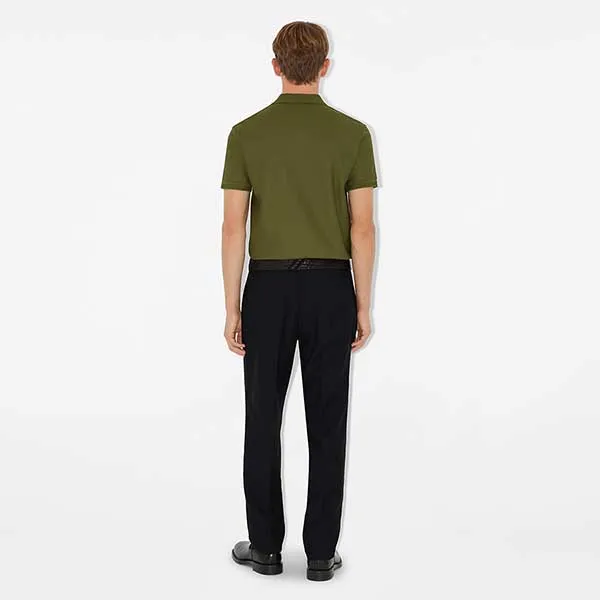 Áo Polo Nam Burberry Cotton Polo Shirt SS25 80991641 Màu Xanh Olive Size XS - Thời trang - Vua Hàng Hiệu