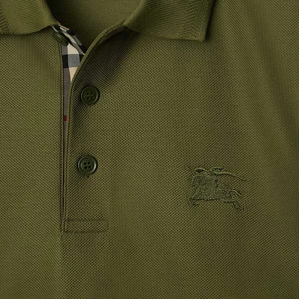 Áo Polo Nam Burberry Cotton Polo Shirt SS25 80991641 Màu Xanh Olive Size XS - Thời trang - Vua Hàng Hiệu