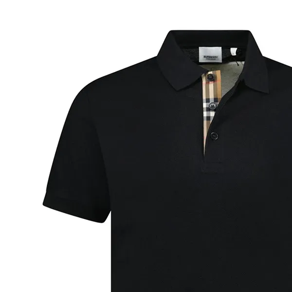 Áo Polo Nam Burberry Hartford Check Placket 8084396 Black Màu Đen Size M - Thời trang - Vua Hàng Hiệu