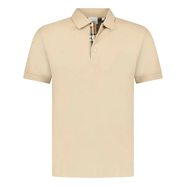 Áo Polo Nam Burberry Hartford Check Placket 8084396 Màu Be Size XS