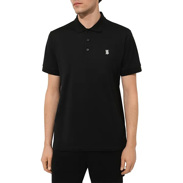 Áo Polo Nam Burberry Logo Embroidered Polo Shirt 8054969 Màu Đen Size XS