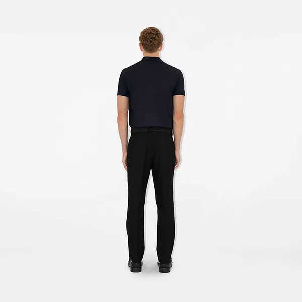 Áo Polo Nam Burberry Navy Tag Ngựa Thêu SS25 Màu Xanh Đen Size XS - Thời trang - Vua Hàng Hiệu