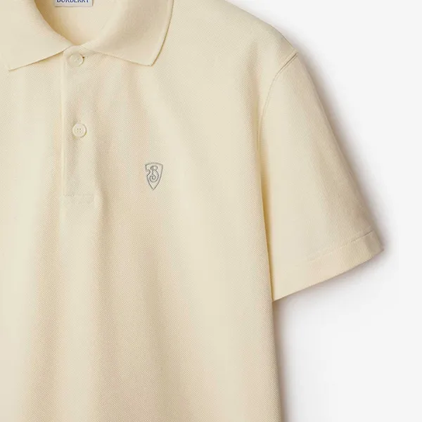 Áo Polo Nam Burberry SS25 Cotton Shirt 80998831 Màu Be Size S