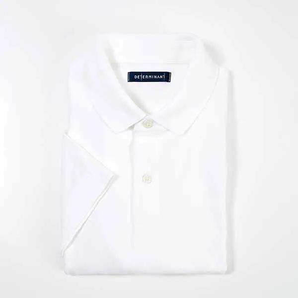 Áo Polo Nam DETERMINANT P01 Polo Short White Màu Trắng Size S
