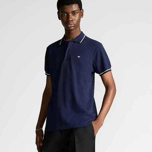 Áo Polo Nam Dior Shirt With Bee Embroidery 733J805B0373_C570 Màu Xanh Navy Size S - Thời trang - Vua Hàng Hiệu