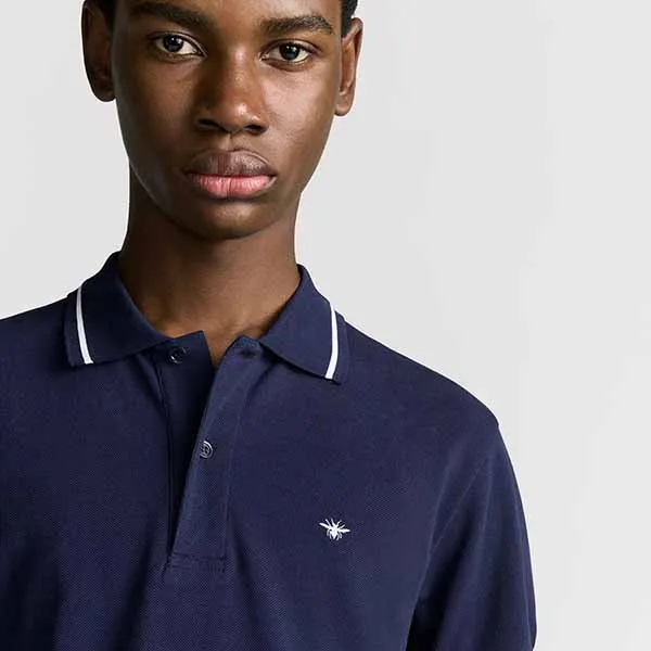 Áo Polo Nam Dior Shirt With Bee Embroidery 733J805B0373_C570 Màu Xanh Navy Size S - Thời trang - Vua Hàng Hiệu