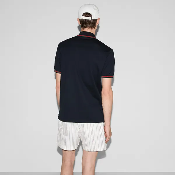 Áo Polo Nam Gucci Cotton Polo Shirt With Embroidery ‎795174 XJG5C 4330 Màu Xanh Đậm Size M