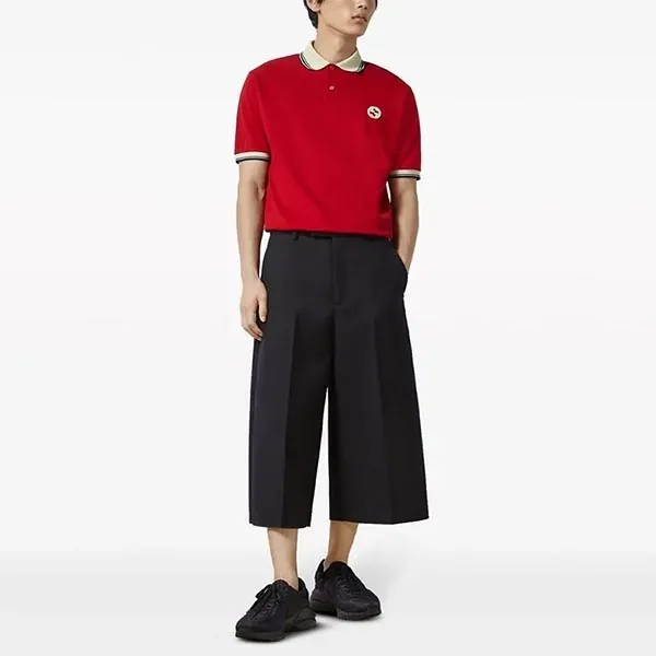 Áo Polo Nam Gucci With Interlocking GG Logo Embroidered 768641XJF476429 Màu Đỏ Size M - Thời trang - Vua Hàng Hiệu