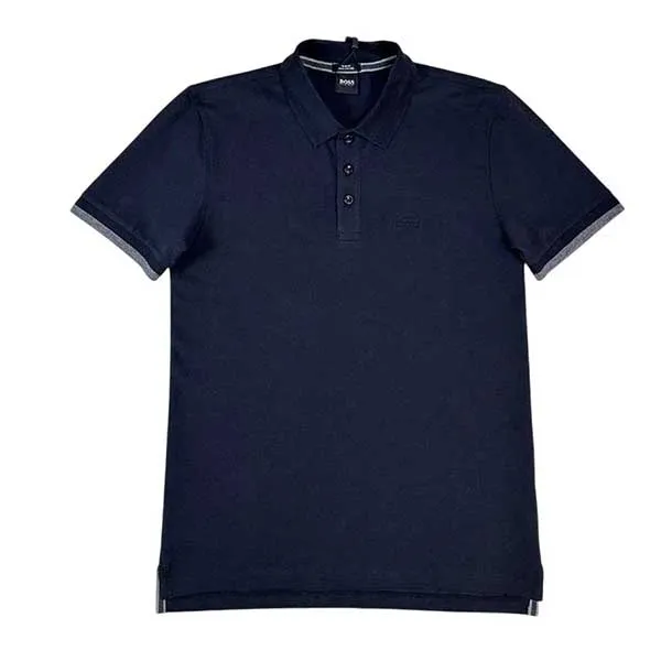 Áo Polo Nam Hugo Boss Cotton Cổ Dệt Màu Xanh Navy Size S - Thời trang - Vua Hàng Hiệu