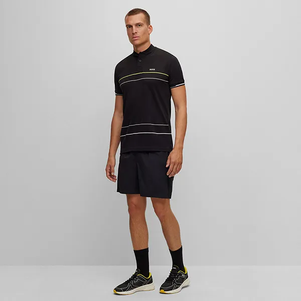 Áo Polo Nam Hugo Boss Jersey Polo Shirt With Engineered Stripe 50509871 Màu Đen Size S - Thời trang - Vua Hàng Hiệu
