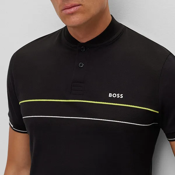 Áo Polo Nam Hugo Boss Jersey Polo Shirt With Engineered Stripe 50509871 Màu Đen Size S - Thời trang - Vua Hàng Hiệu