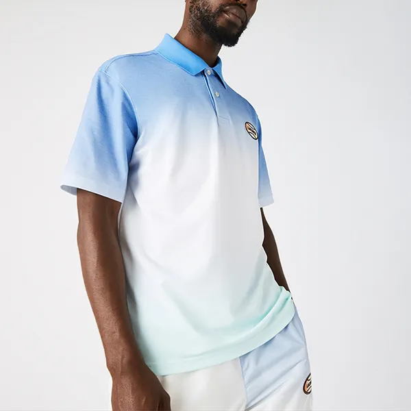 Áo Polo Nam Lacoste Live Regular Fit Gradated Print DH2898 3UX Màu Xanh Size 5