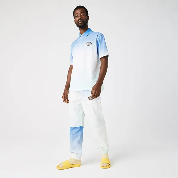 Áo Polo Nam Lacoste Live Regular Fit Gradated Print DH2898 3UX Màu Xanh Size 5