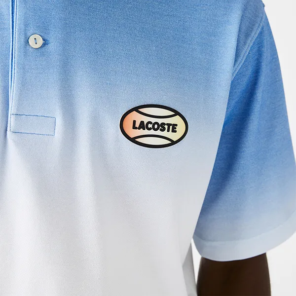 Áo Polo Nam Lacoste Live Regular Fit Gradated Print DH2898 3UX Màu Xanh Size 5