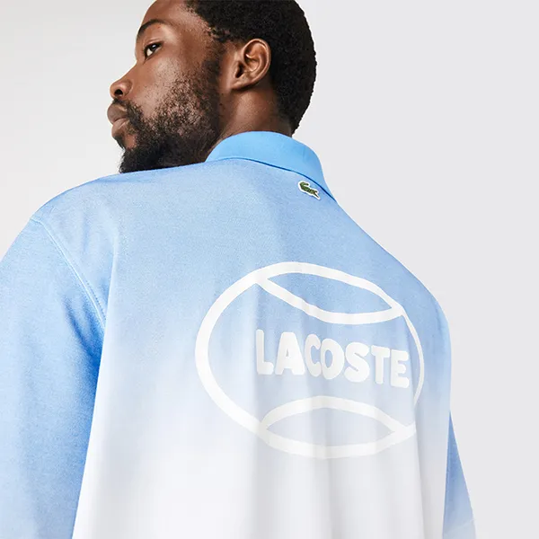 Áo Polo Nam Lacoste Live Regular Fit Gradated Print DH2898 3UX Màu Xanh Size 5