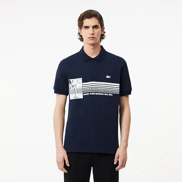 Áo Polo Nam Lacoste Men's Original L.12.12 Printed Pattern PH7430-10 166 Màu Xanh Navy Size 3 - Thời trang - Vua Hàng Hiệu