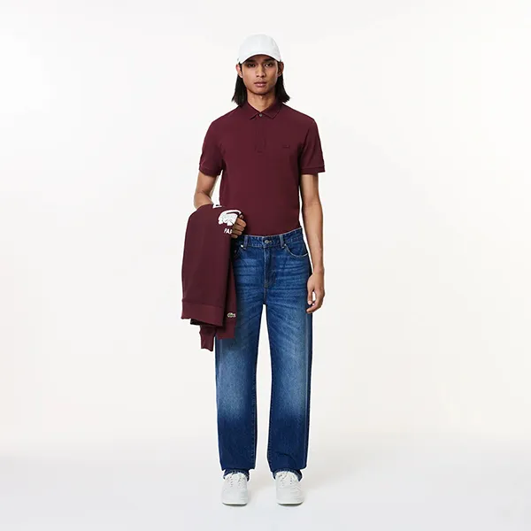 Áo Polo Nam Lacoste Regular Fit Shirt PH5522 BZD Màu Đỏ Đô Size 5