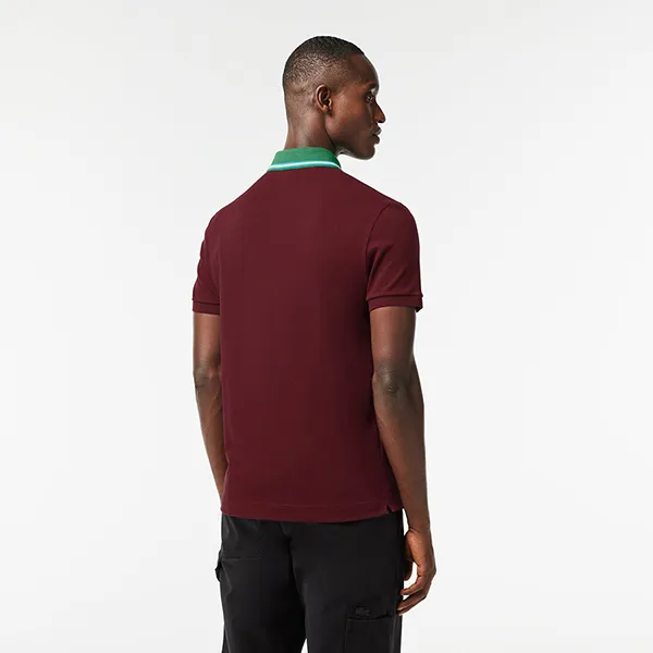 Áo Polo Nam Lacoste Smart Paris Contrast Collar Piqué PH6238 YUP Màu Đỏ Thẫm Size 3 - Thời trang - Vua Hàng Hiệu