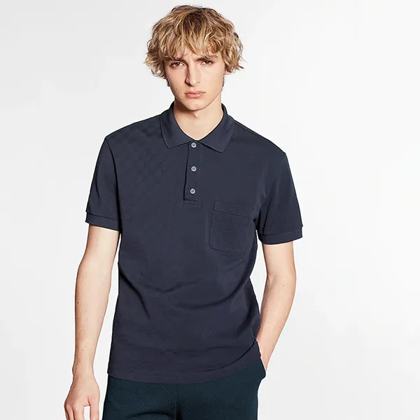 Áo Polo Nam Louis Vuitton LV Half Damier Pocket 1A7XDK Màu Xanh Navy Size M - Thời trang - Vua Hàng Hiệu