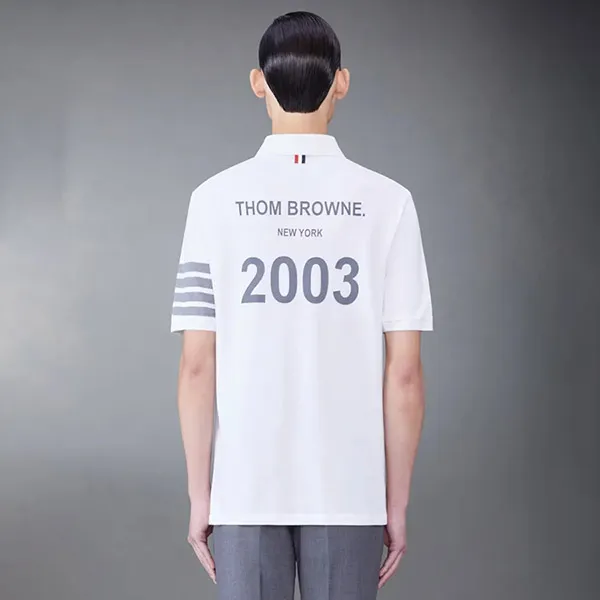 Áo Polo Nam Thom Browne Classic Pique 2003 4-Bar MJP136B 07976 100 Màu Trắng Size 2 - Thời trang - Vua Hàng Hiệu
