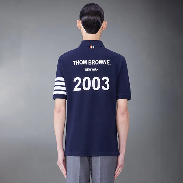 Áo Polo Nam Thom Browne Classic Pique 2003 4-Bar MJP136B 07976 415 Màu Xanh Size 0 - Thời trang - Vua Hàng Hiệu