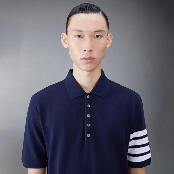 Áo Polo Nam Thom Browne Classic Pique 2003 4-Bar MJP136B 07976 415 Màu Xanh Size 0 - Thời trang - Vua Hàng Hiệu