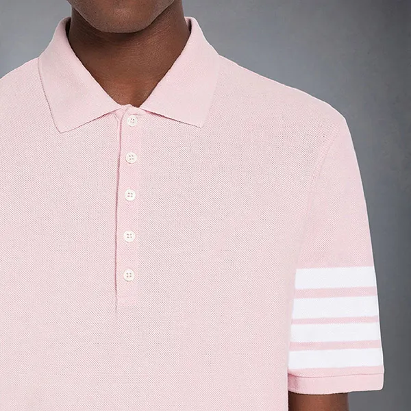 Áo Polo Nam Thom Browne Classic Pique 4-Bar Short Sleeve MJP136G 07976 680 Màu Hồng Nhạt Size 0 - Thời trang - Vua Hàng Hiệu