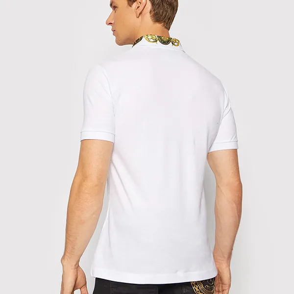 Áo Polo Nam Versace Jeans Couture Baroque 71GAGT03 Biały Regular Fit Màu Trắng Size M