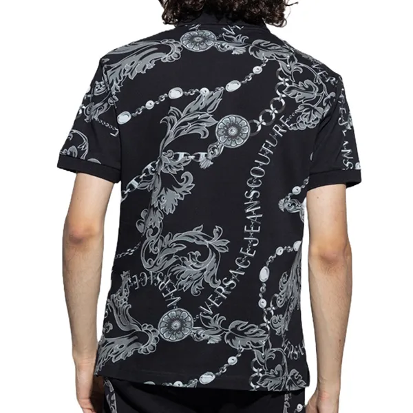 Áo Polo Nam Versace Jeans Couture Black Shirt 75GAG6S0 Màu Đen Họa Tiết Size S - Thời trang - Vua Hàng Hiệu
