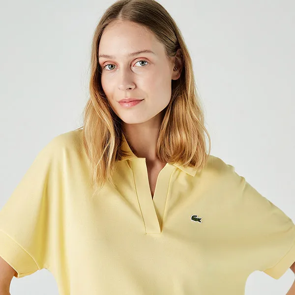 Áo Polo Nữ Lacoste Kadın Relaxed Fit Sarı PF0504 6XP Màu Vàng Size XS