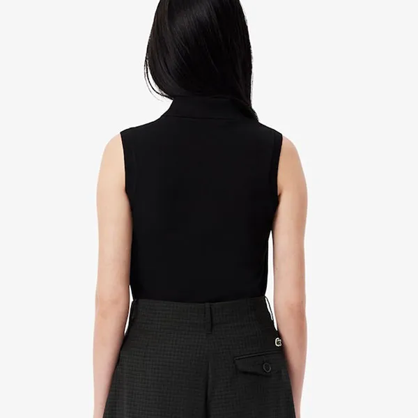 Áo Polo Nữ Lacoste Slim Fit L.12.D Sleeveless Stretch Polo Shirt PF5445 51 031 Màu Đen Size 36